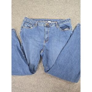 Denim 24/7 Jeans Womens 18W Stretch Straight Leg Plus Size Blue Flare Leg